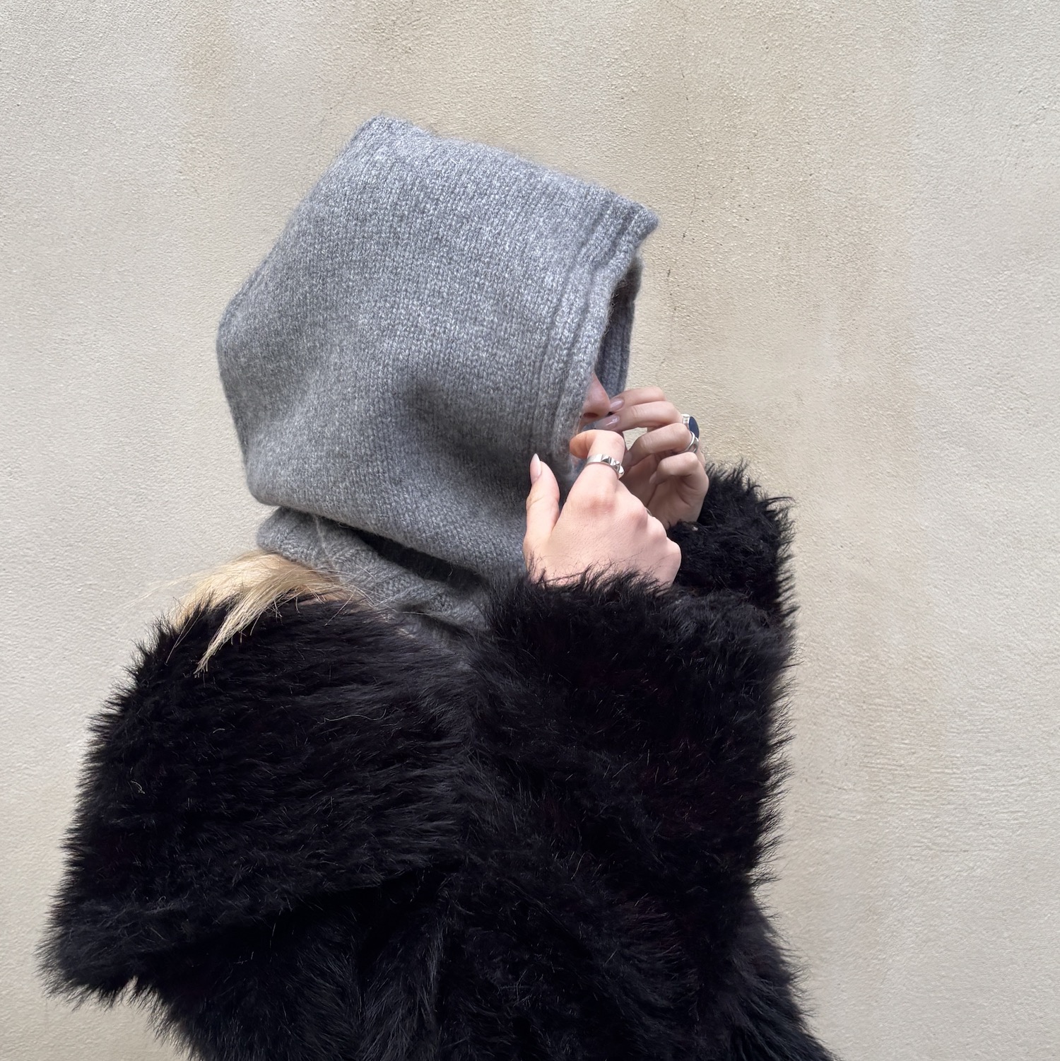 Cagoule grise-unisex – Image 3