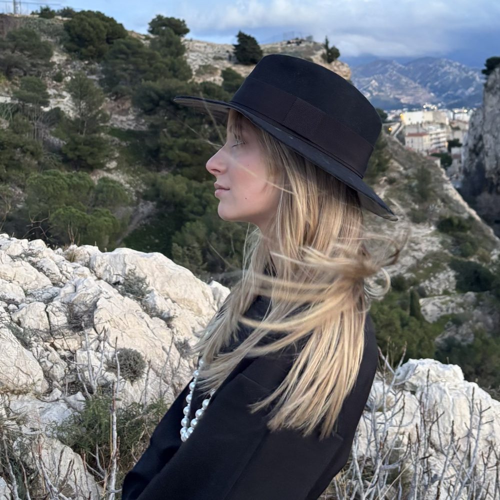 Valentina borsalino en feutre noir avec doublure cuir – Image 3